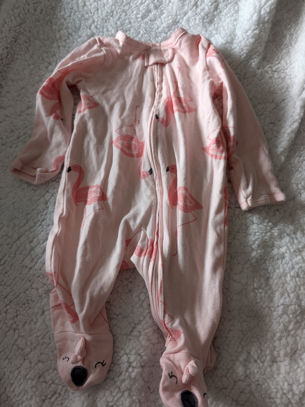 Carter's Pink Flamingo Footed One-Piece Pajamas